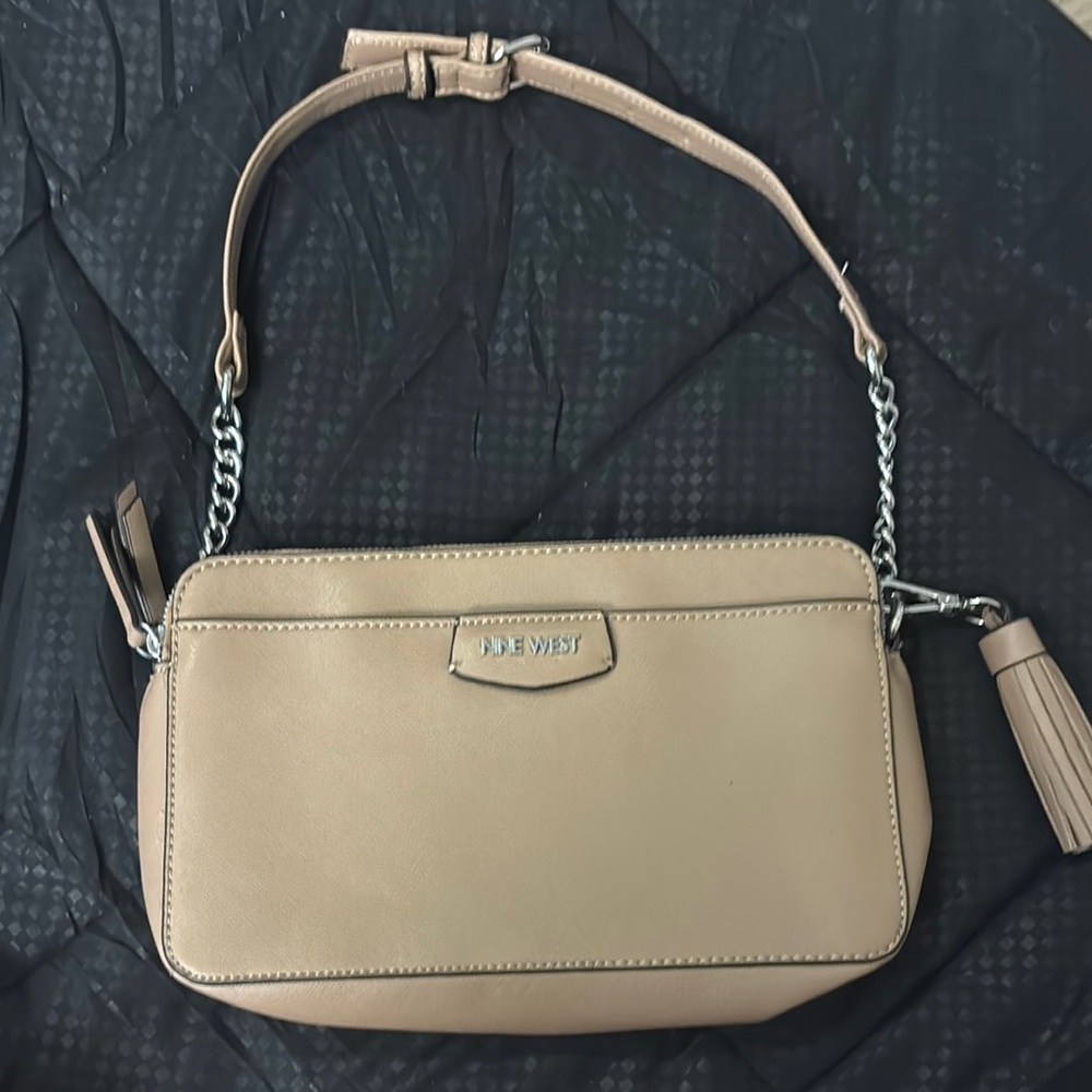 Nine West Tan Crossbody Bag with Structured Design
